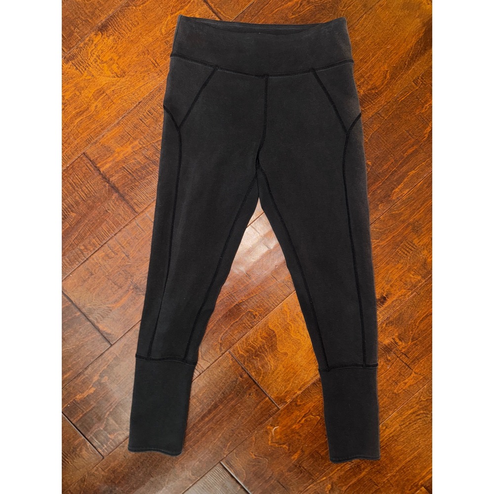 FP Movement Free People Black High Rise Hybrid Leggings Tulip Hem Athletic Small